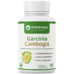 HerbalVaidya Garcinia Cambogia is a natural weight management supplement formulated with pure Garcinia Cambogia extract. It helps control appetite, improve metabolism, and support fat reduction, while being rich in antioxidants for overall wellness.